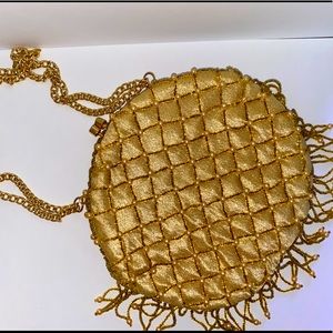 Beaded Gold Purse Clutch